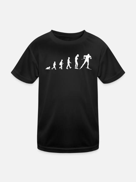 Development from baby to skier - Kids Functional T-Shirt - black