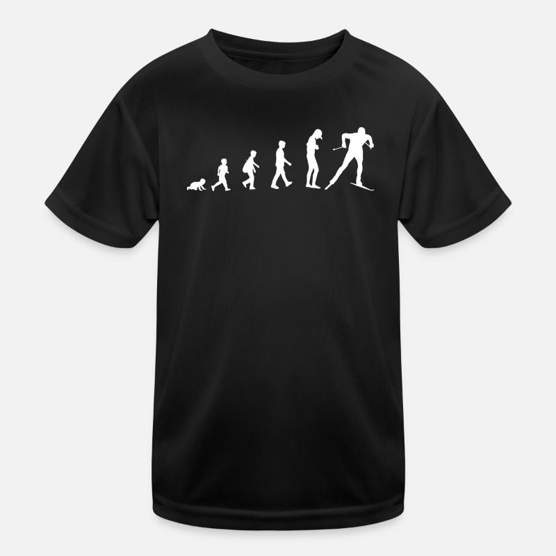 Development from baby to skier - Kids Functional T-Shirt - black