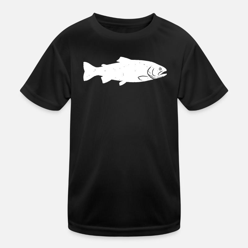 Forelle Forellen Silhouette wilde fliegenfischen Kinder Funktions-T-Shirt