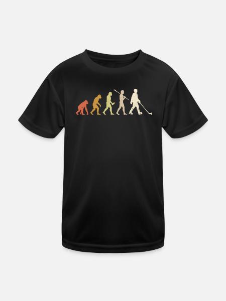 Hockey Evolution Funny Hockey Player Gift - Kids Functional T-Shirt - black - Front