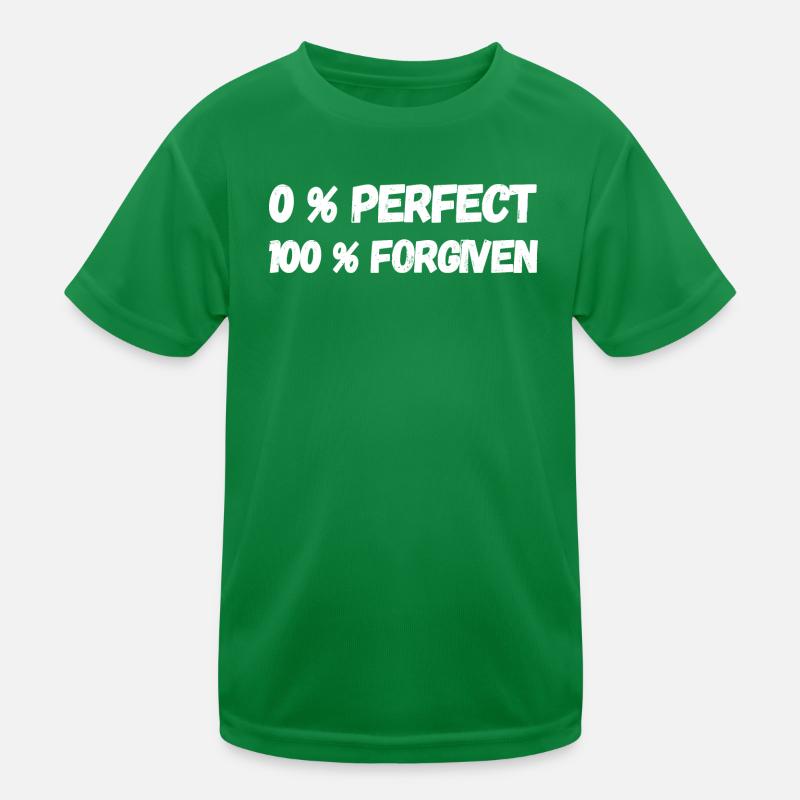 0% Idée de cadeau de foi de Jésus pardonné 100 parfait T-shirt sport Enfant