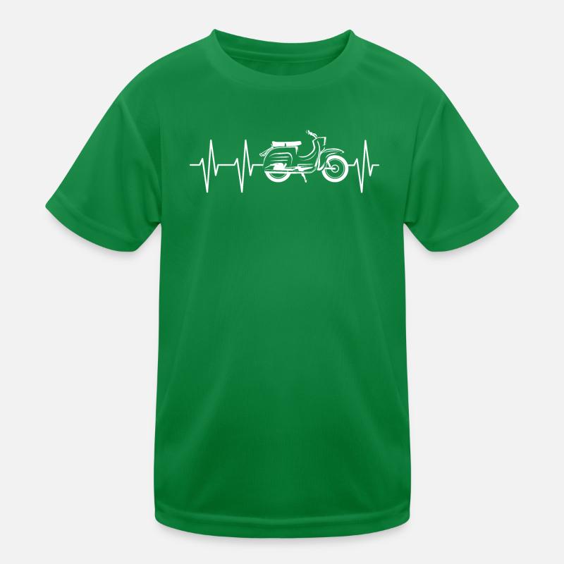 Simson Schwalbe Schwalbefahrer Heartbeat Pulse Kids Functional T-Shirt