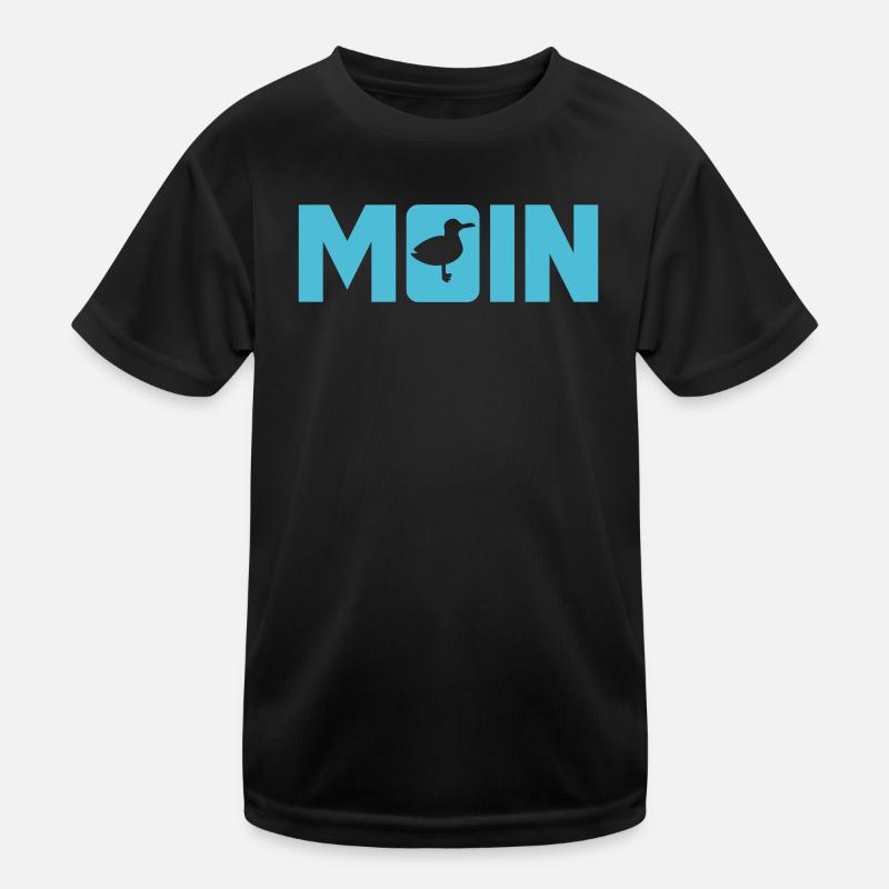 Moin Möwe coole Sprüche Küste Nordsee Meer Fan Kinder Funktions-T-Shirt