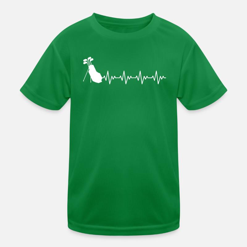 Golf Golfer Golferin Golftasche EKG Herzschlag Kinder Funktions-T-Shirt