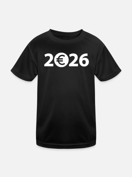 Euro 2026, Billionaire, Millionär, Gewinn - Kinder Funktions-T-Shirt - Schwarz - Vorne