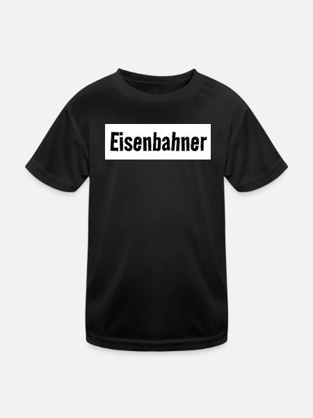 Railroad Fan Train Rails Lover - Kids Functional T-Shirt - black - Front