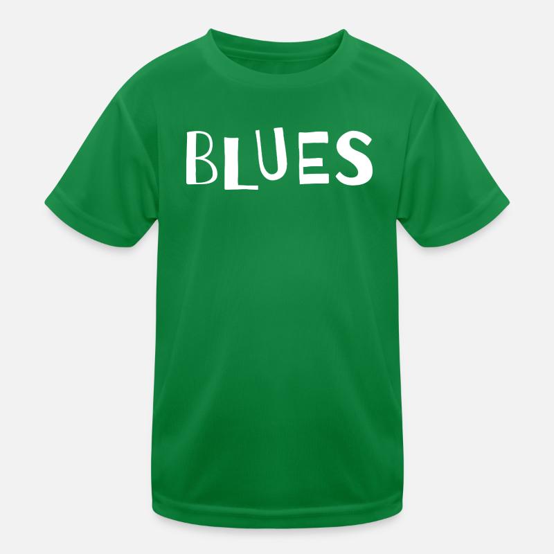 Distressed Blues Typography Kids Functional T-Shirt