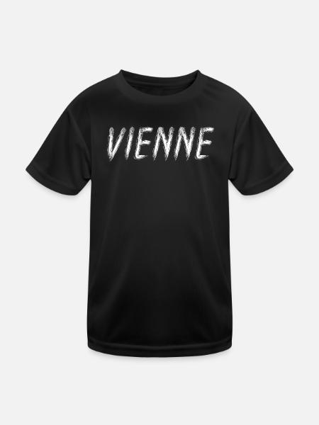 Vienne Brossé Contrasté - T-shirt sport Enfant - noir - Devant