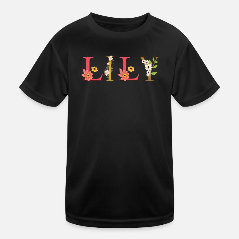 Nom de LILY décoré de fleurs T-shirt sport Enfant