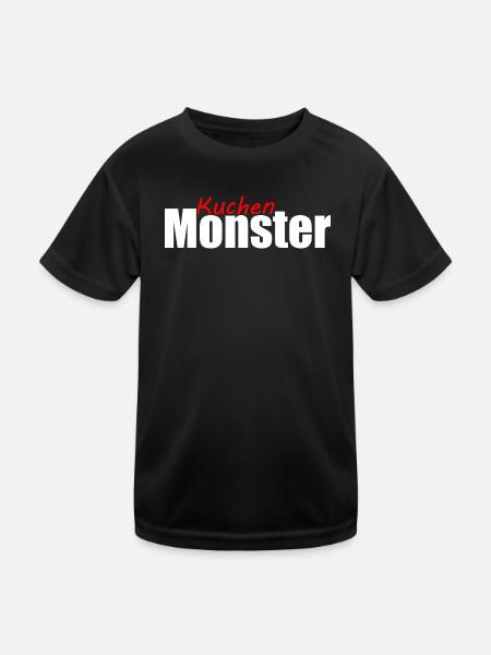 Kuchenmonster Feinschmecker Schlemmer Vielfraß - Kinder Funktions-T-Shirt - Schwarz - Vorne