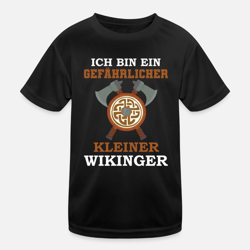 Kleiner Wikinger Wikinger - Kinder Funktions-T-Shirt - Schwarz