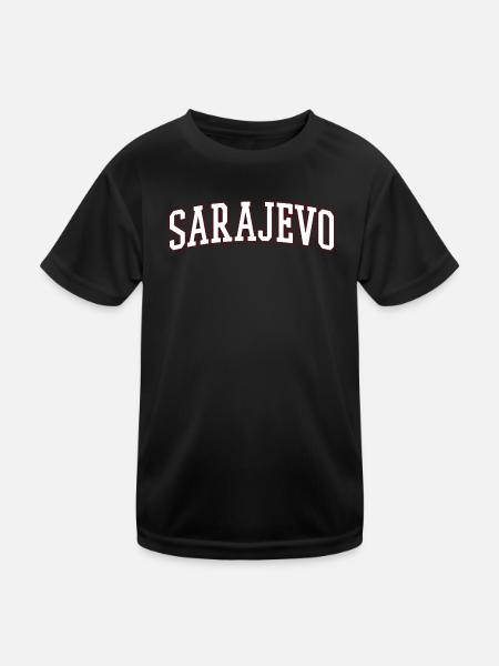 Sarajevo Bold Lettering - Kids Functional T-Shirt - black - Front