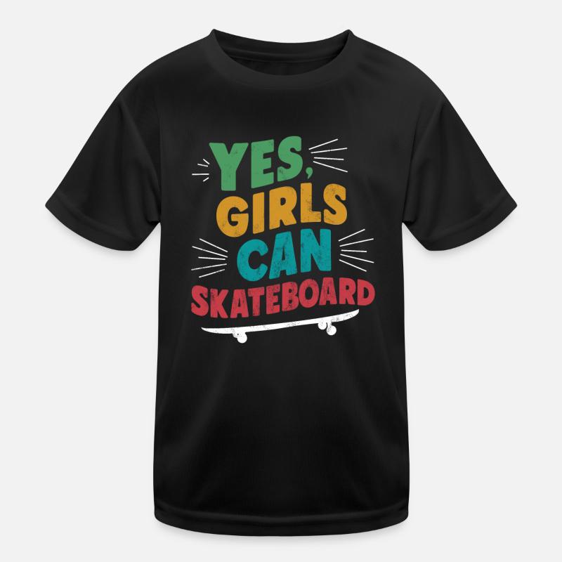 Cooles Skateboard Longboard Skater Mädchen Kinder Funktions-T-Shirt