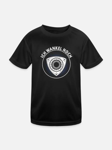 Wankel engine revolutions car freak car mechanic - Kids Functional T-Shirt - black - Front