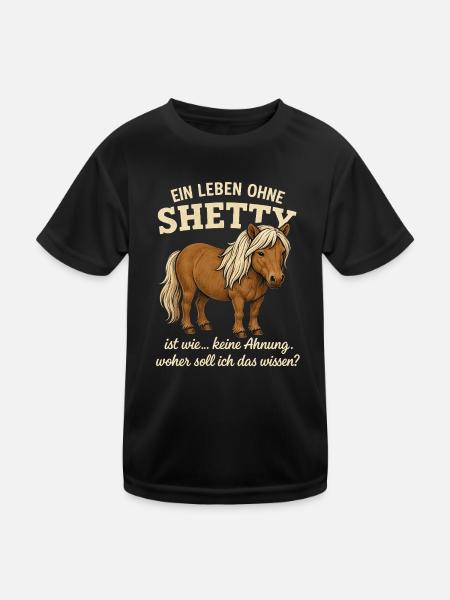Shetland Pony - Kids Functional T-Shirt - black