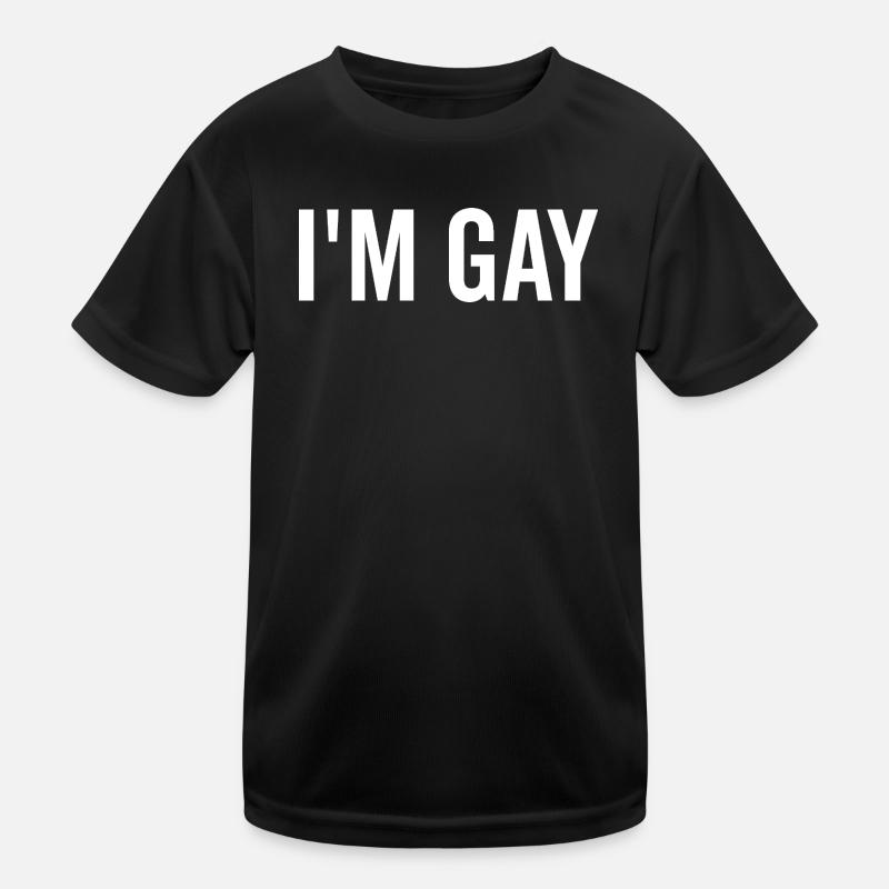 Ich bin schwul - Kinder Funktions-T-Shirt - Schwarz