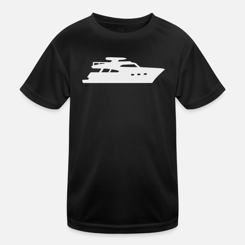 Yacht Silhouette Motorboot Kinder Funktions-T-Shirt