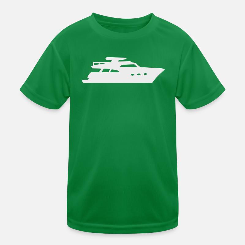 Yacht Silhouette Motorboot Kinder Funktions-T-Shirt