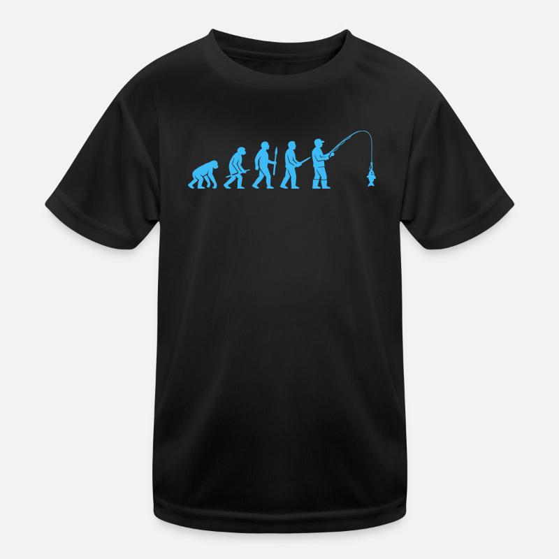 Angler-Evolution: Von Steinzeit zu Fang Kinder Funktions-T-Shirt