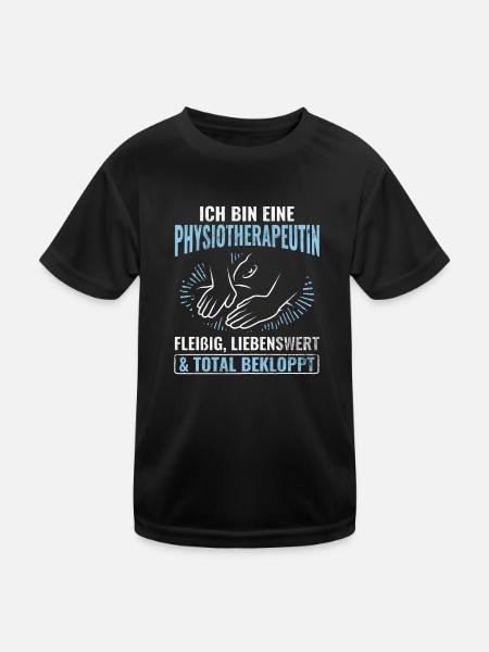 Physiotherapeut Physiotherapie - Kinder Funktions-T-Shirt - Schwarz - Vorne