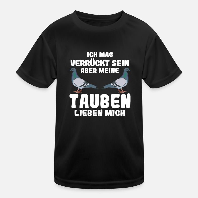 Taube Tauben Vogel - Kinder Funktions-T-Shirt - Schwarz