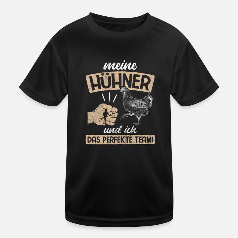 Hühner Geflügel Hahn Kinder Funktions-T-Shirt