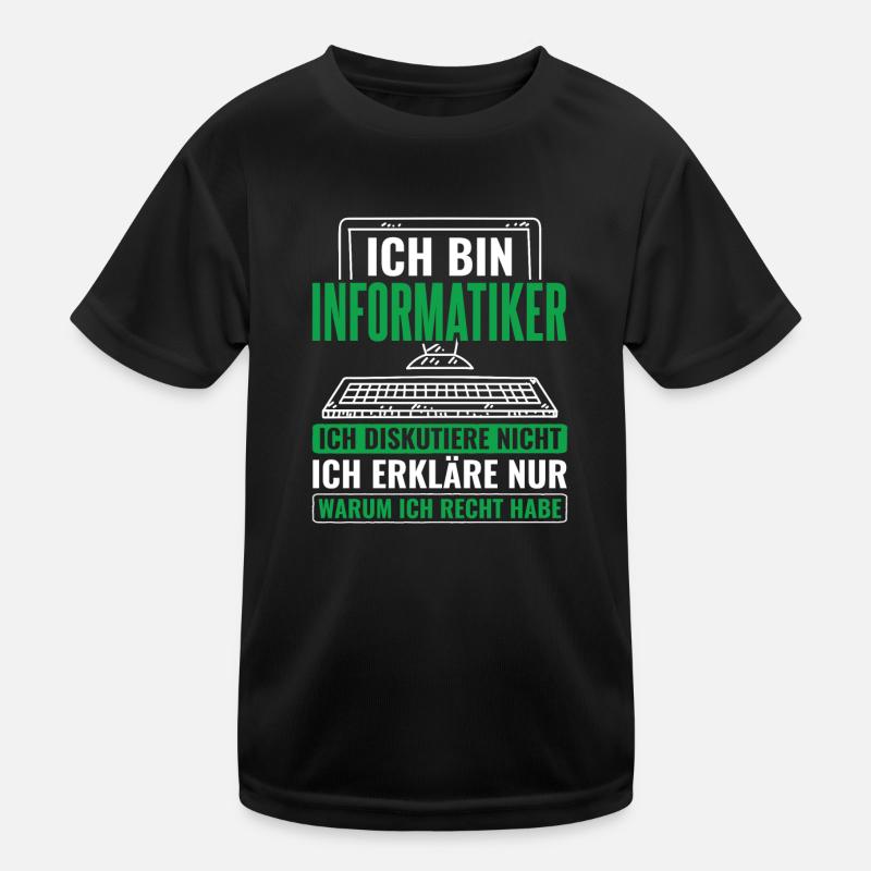 Informatik Informatiker Programmierer - Kinder Funktions-T-Shirt - Schwarz