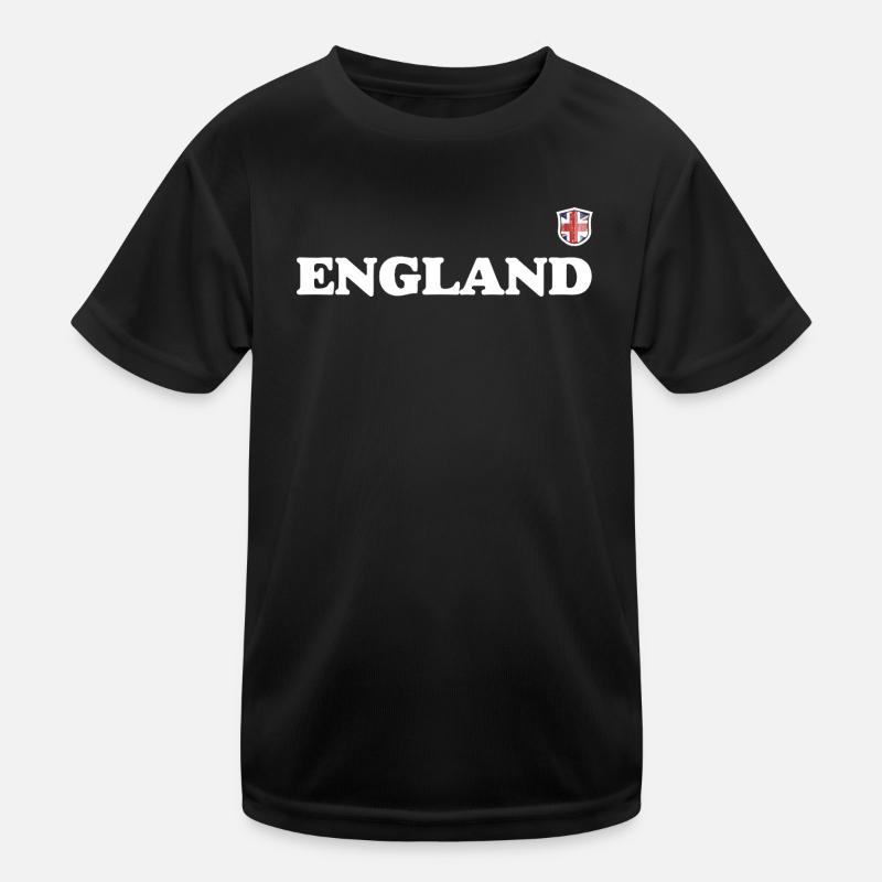 England Crest Typography - Kids Functional T-Shirt - black