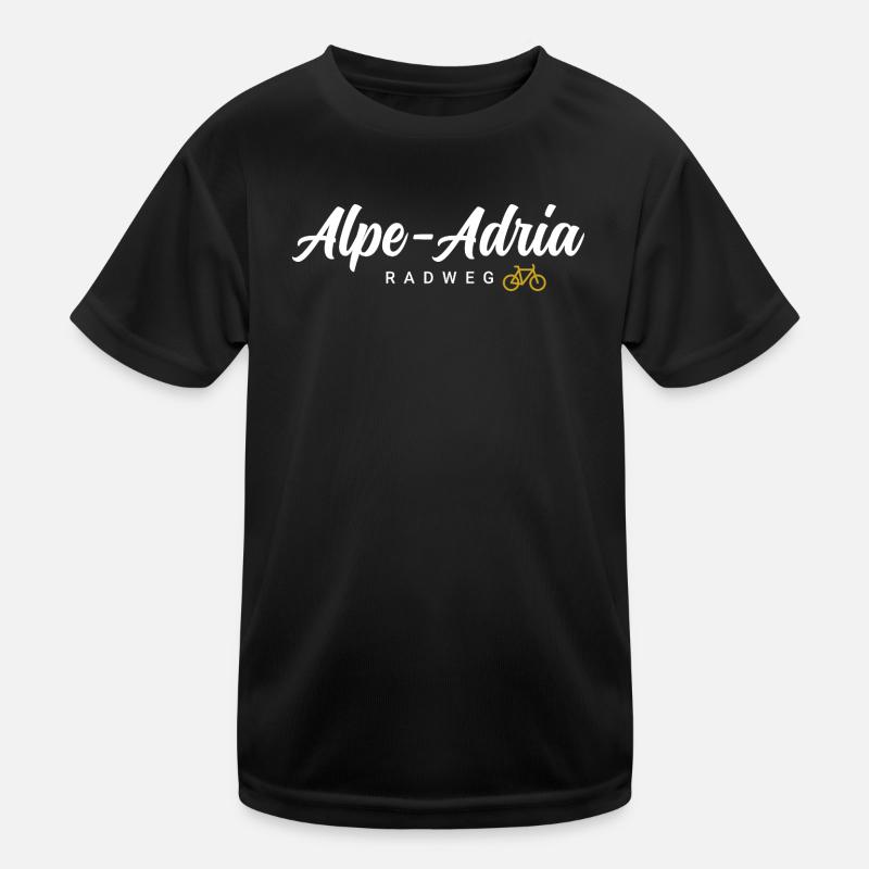 Alpe Adria Cycle Path - Kids Functional T-Shirt - black