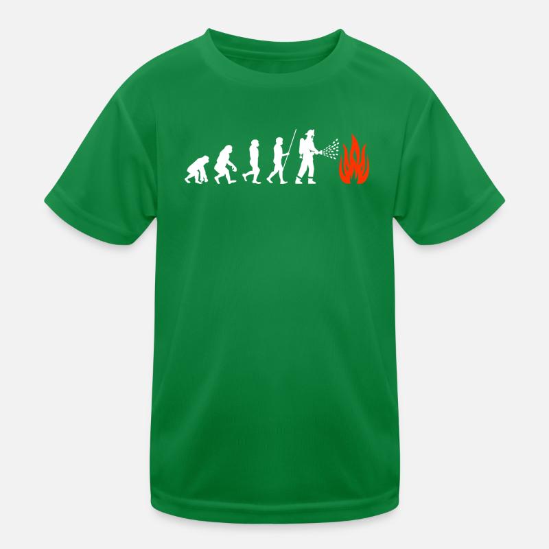 Feuerwehr Evolution Feuerwehrmann Kinder Funktions-T-Shirt