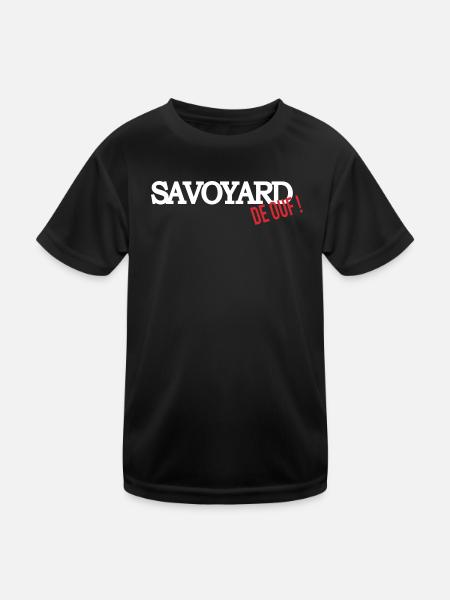 Savoyard de ouf (blanc) - T-shirt sport Enfant - noir - Devant