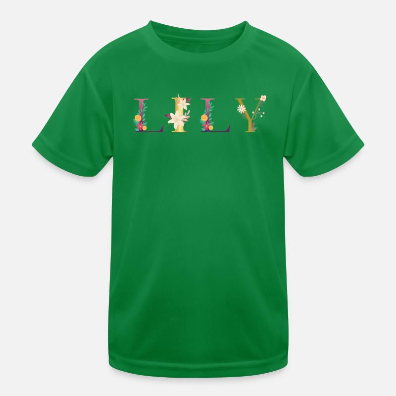 Nom de LILY décoré de fleurs T-shirt sport Enfant