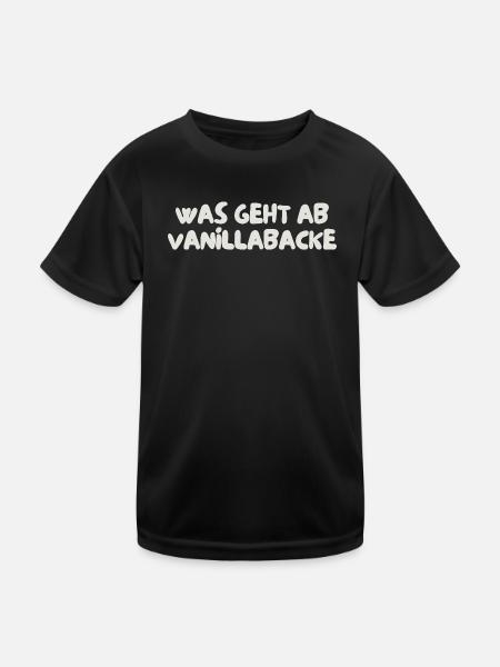 was geht ab vanillabacke - Kinder Funktions-T-Shirt - Schwarz - Vorne
