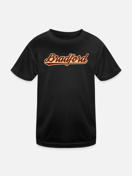 Bradford Vintage Script Logo - Kinder Funktions-T-Shirt - Schwarz - Vorne