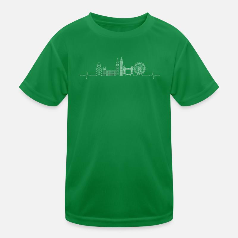 London Pulse Skyline Line Art Kids Functional T-Shirt