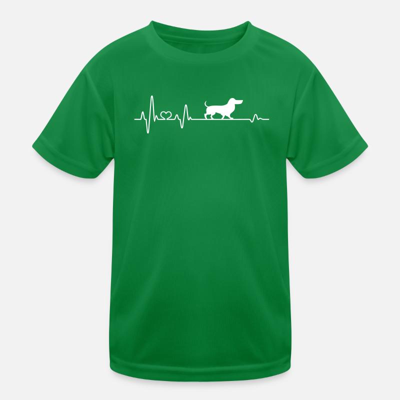 Dackel Herzschlag Dackel Pulsschlag Teckel Puls Kinder Funktions-T-Shirt