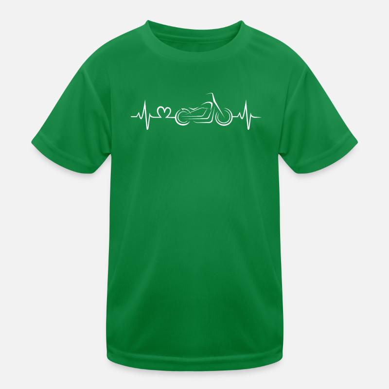 Chopper Herzschlag Bikerliebe Kinder Funktions-T-Shirt