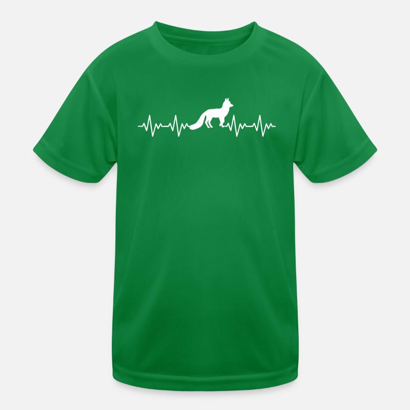 Fuchs EKG Herzschlag Kinder Funktions-T-Shirt