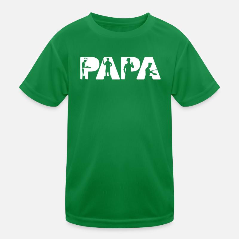 Papa Cuisinier Chef Silhouette Fierté de Paternité T-shirt sport Enfant