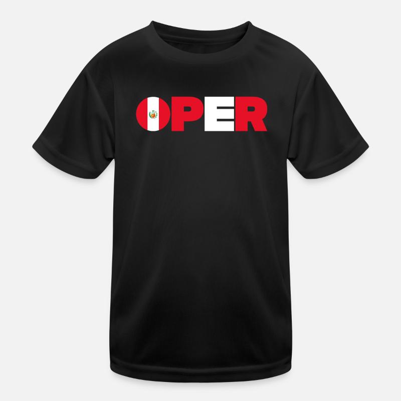 Peru - Kinder Funktions-T-Shirt - Schwarz