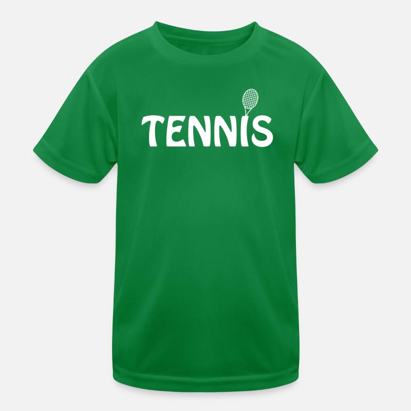 Tennisschläger-Weißtext Kinder Funktions-T-Shirt