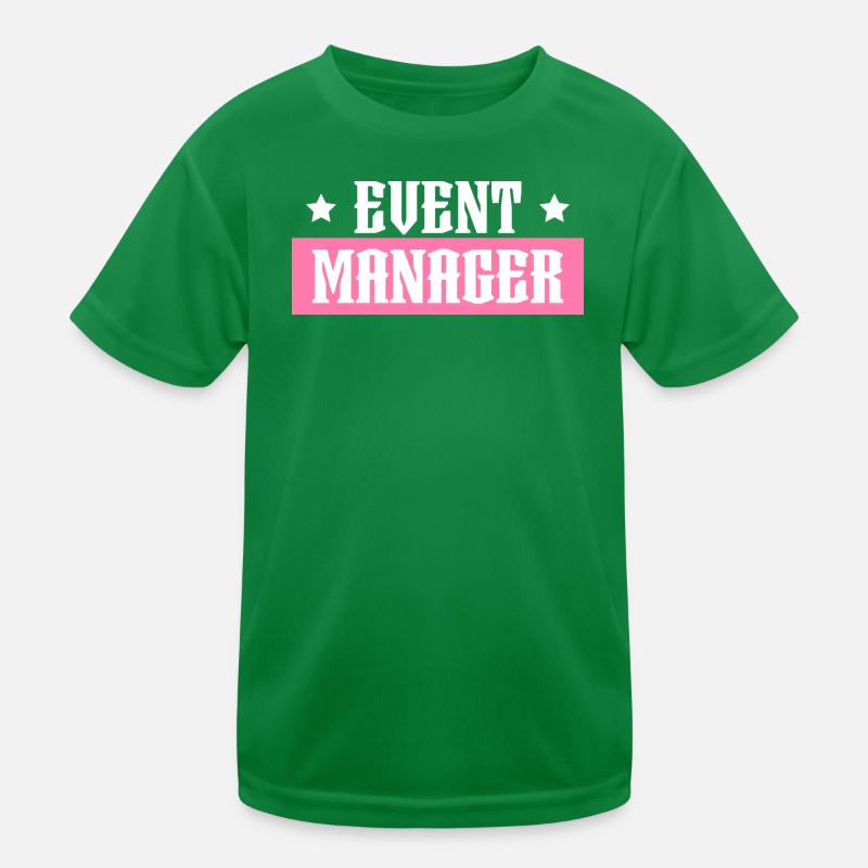Event Manager rosa tshirt schwarz Kinder Funktions-T-Shirt