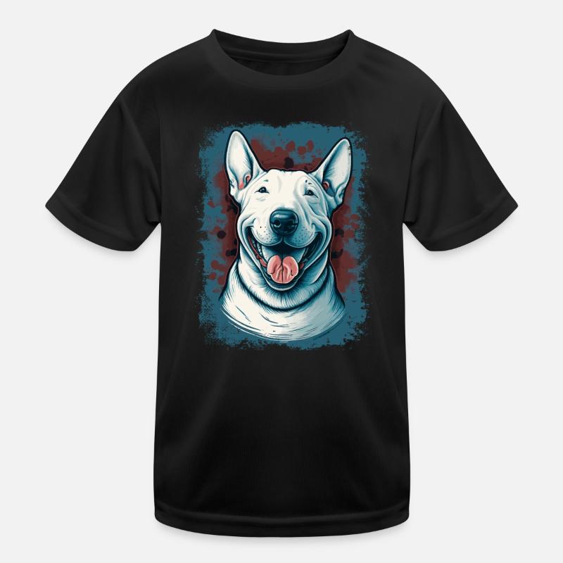 Cheerful Bull Terrier Kids Functional T-Shirt
