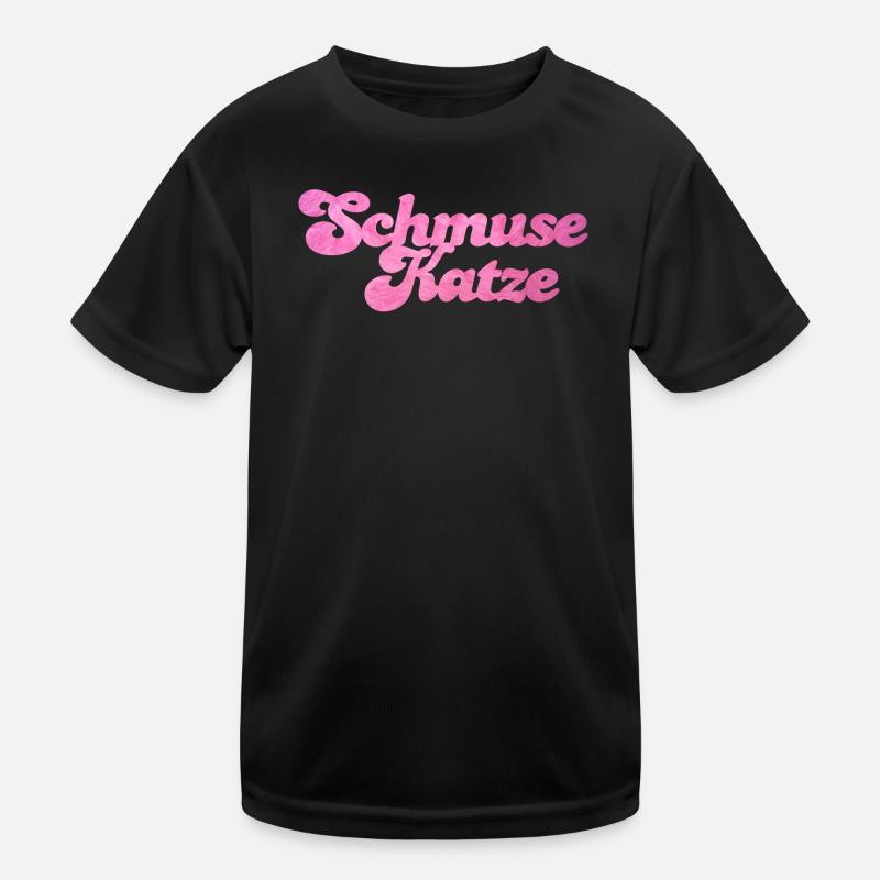 Schmusekatze Katze Handschrift Fell flauschig Kinder Funktions-T-Shirt