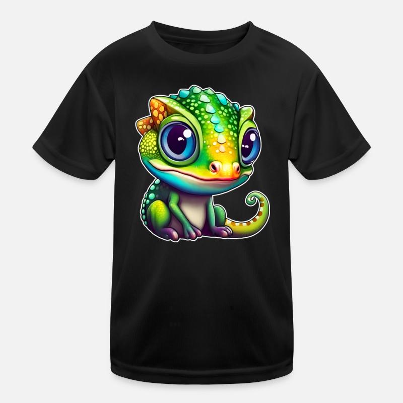 Cute little chameleon Kids Functional T-Shirt