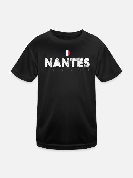 Nantes - Kinder Funktions-T-Shirt - Schwarz - Vorne