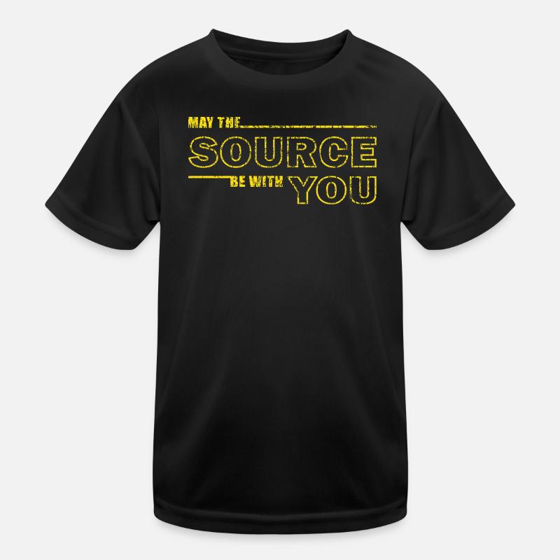 Möge die Quelle bei dir sein – Geek Tee - Kinder Funktions-T-Shirt - Schwarz
