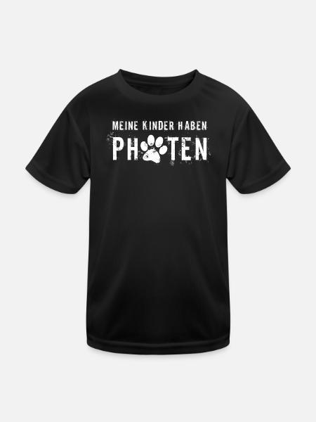 Meine Kinder haben Pfoten - Kinder Funktions-T-Shirt - Schwarz - Vorne