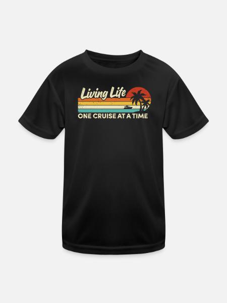 Kreuzfahrtschiff Sommerurlaub - Kinder Funktions-T-Shirt - Schwarz - Vorne