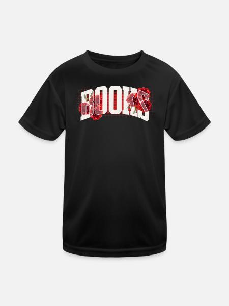 Blood Red Flowers Typo - Kids Functional T-Shirt - black - Front